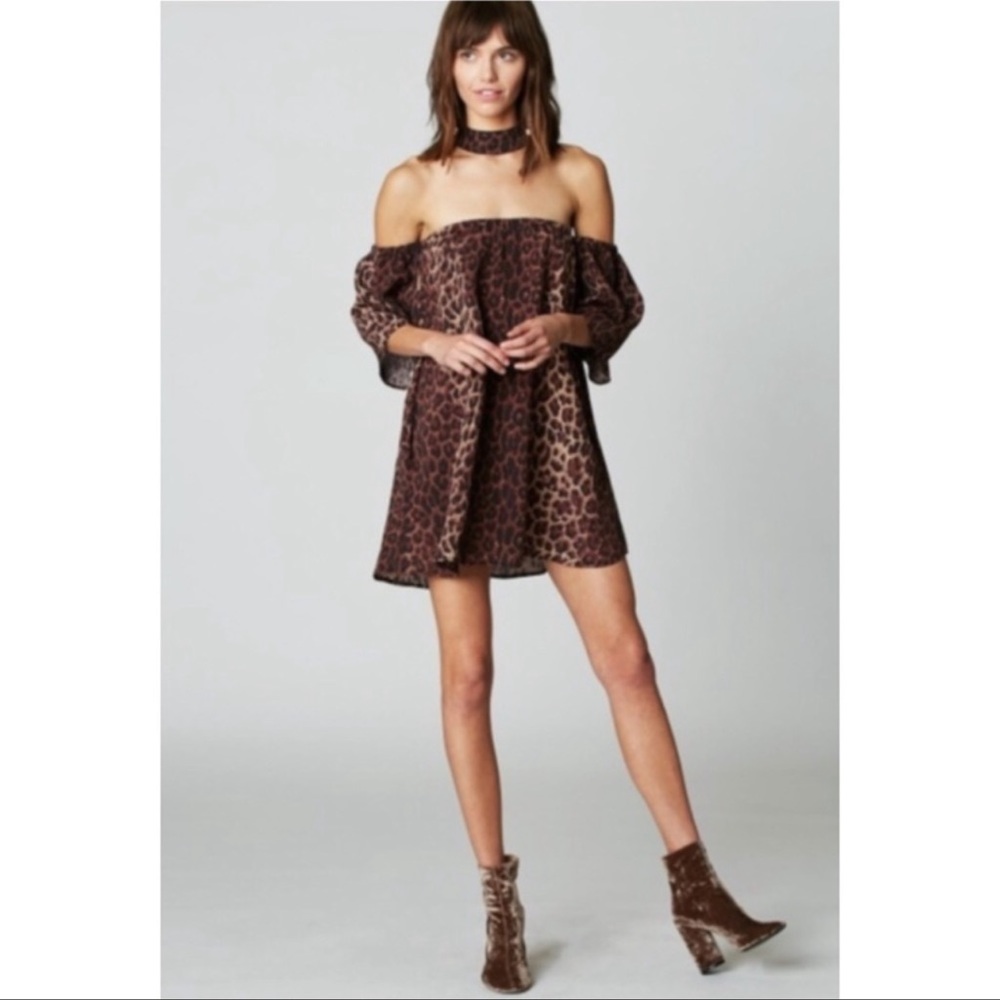 Flynn Sky Leopard Choker Dress Size XS